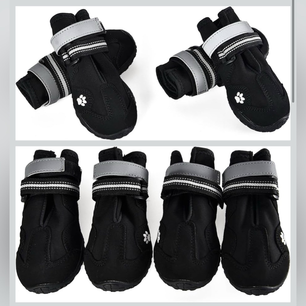 5for$10 Amazon Basics Polyester Pull-On Dog Paw Protector 2x2.5in Black